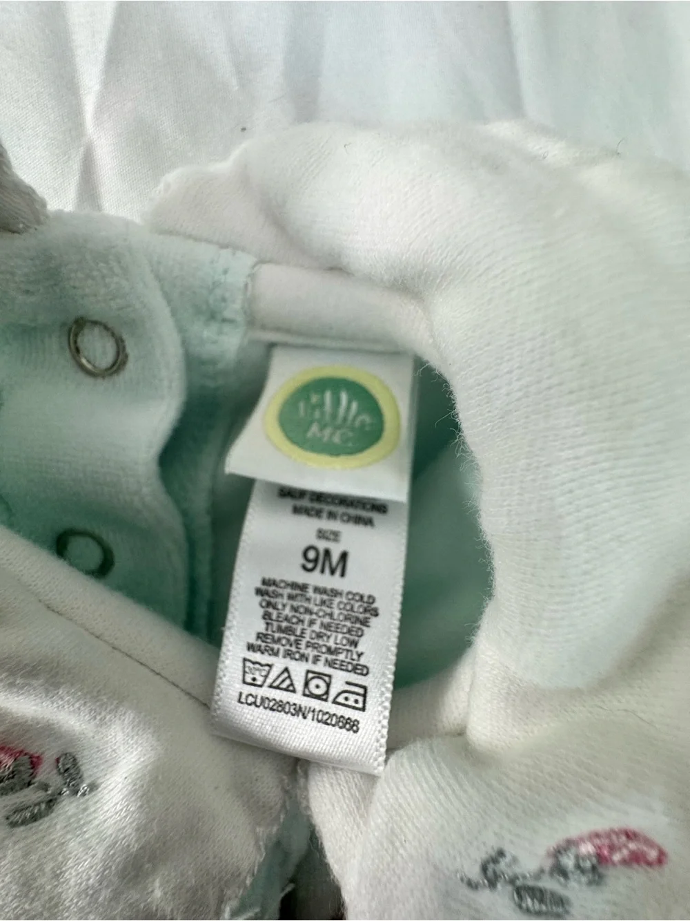 Little Me Mint Green Long-Sleeve Dress with White Peter Pan Collar